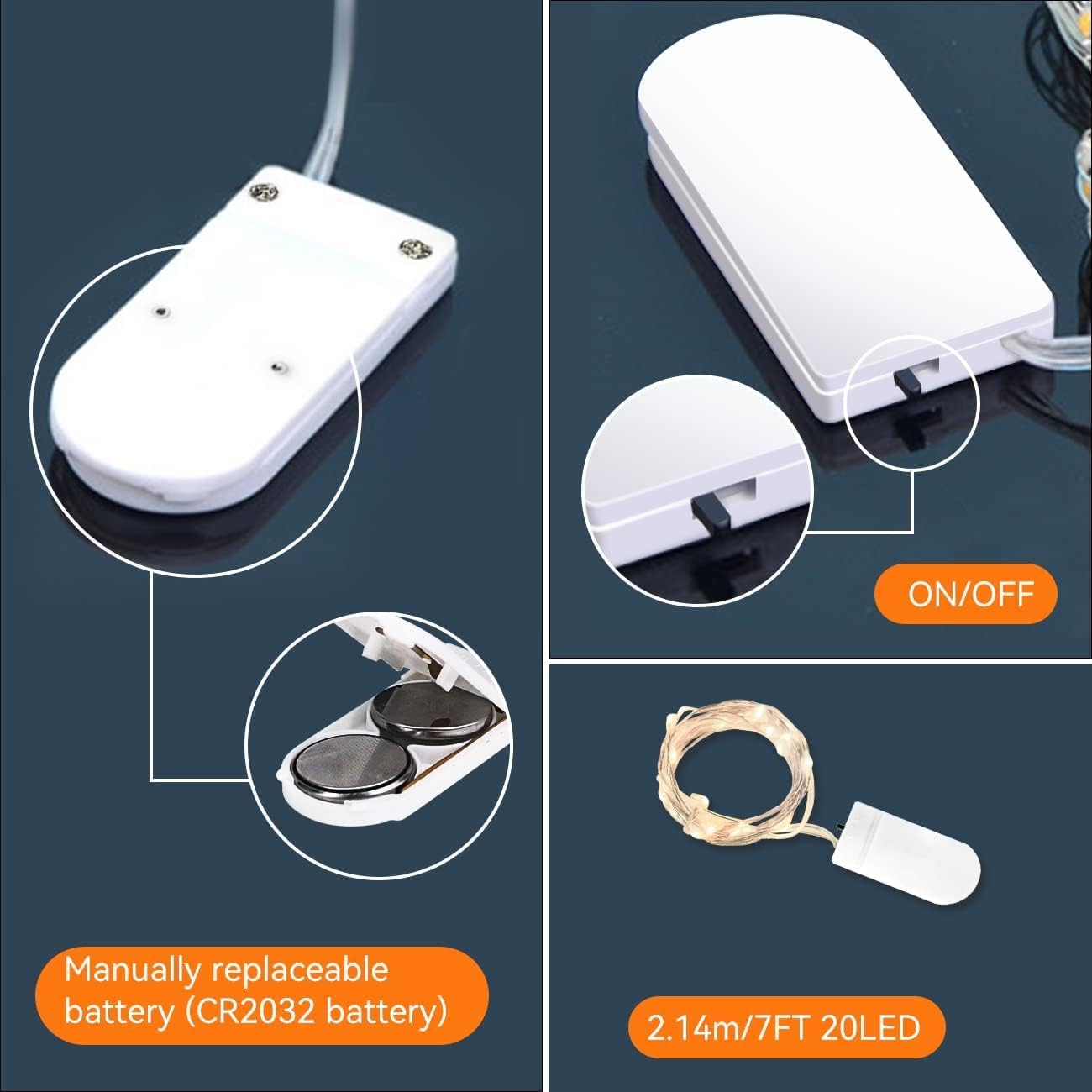 12 Pack Fairy Lights Battery Operated - 7ft 20 LED Twinkle Lights Copper Wire Mini String Lights Firefly Lights for Mason Jars DIY Crafts Christmas Wedding Party Centerpiece Table Decor, Warm White