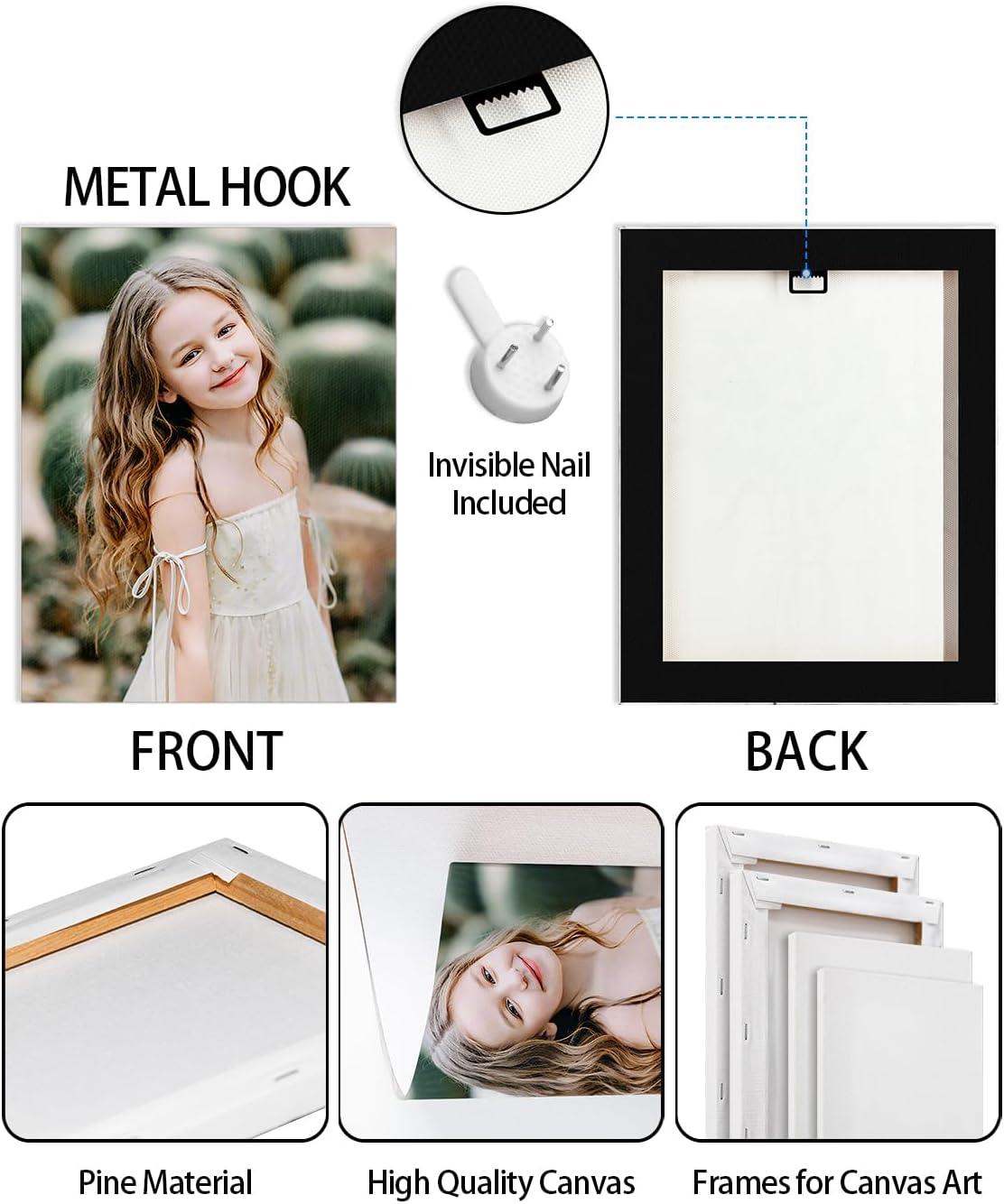 AbcCustomize Canvas Prints with Your Photos，Custom Canvas Wall Art for Bedroom, Living Room, Farmhouse Decor，Personalized Gifts Canvas Prints for Family，Friend，Lover，Pet