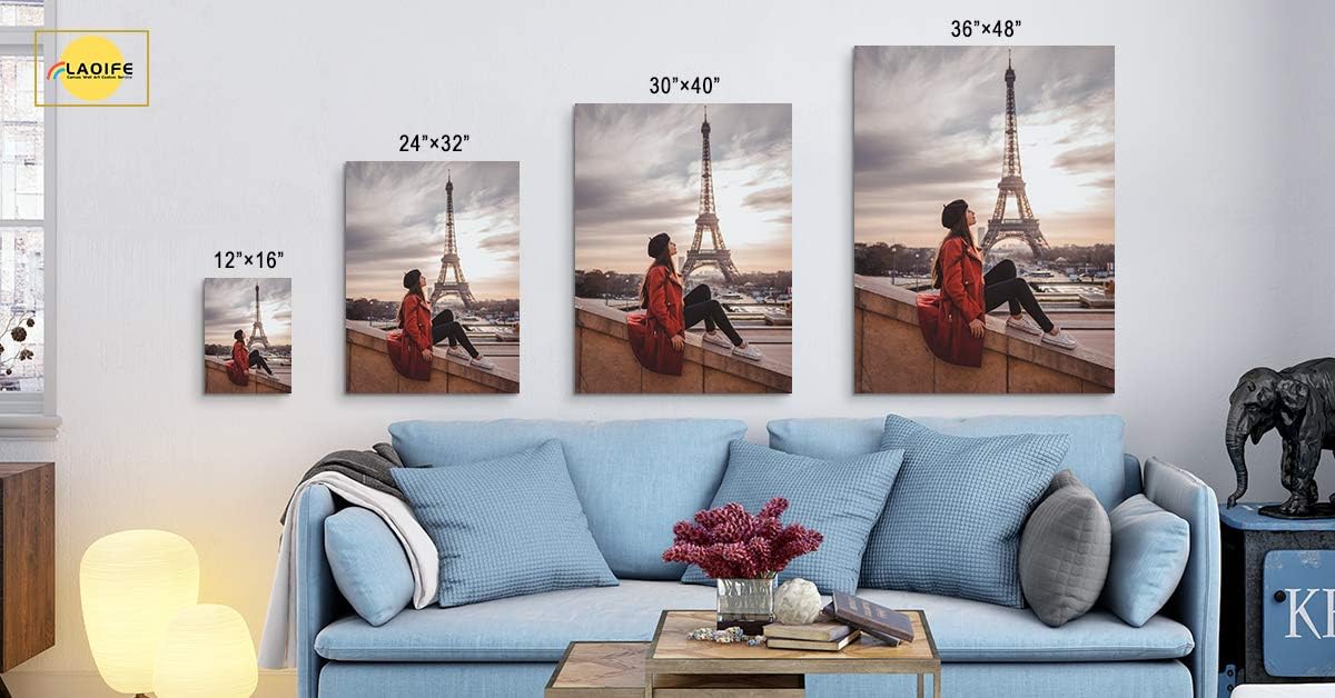 Laoife Custom Canvas Prints with Your Photos 36"x46", Canvas Photo Prints, Personalized Canvas Wall Art for Office Home Bedroom Living Room Wall Decor, Gift for Father's Day Birthday Wedding