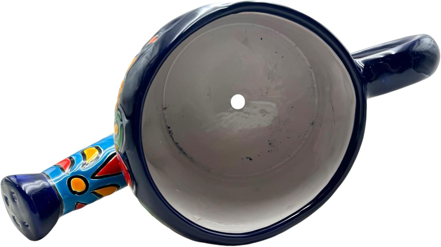 Talavera Watering Can Planter Large Flower Pot Large Mexican Pottery Folk Art Hand Painted Home Decor Garden Ceramic Handmade Multicolor 15" (Coablt Multi)