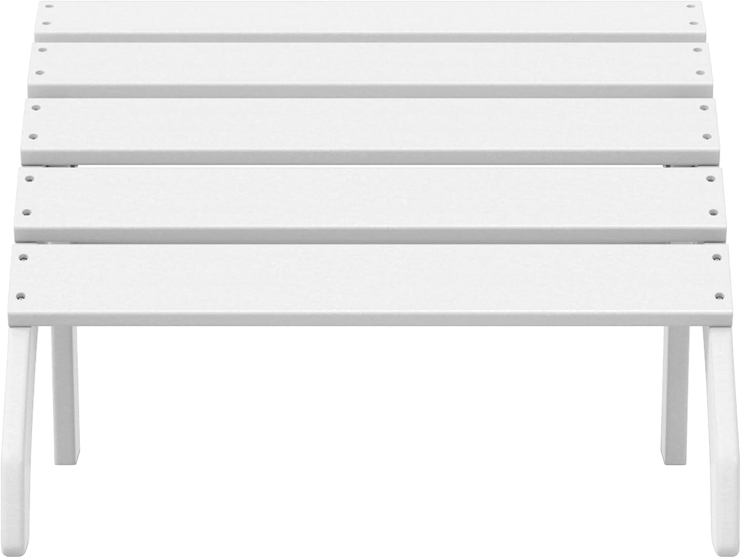 WestinTrends Dylan Outdoor Patio HDPE Adirondack Ottoman Footrest, White