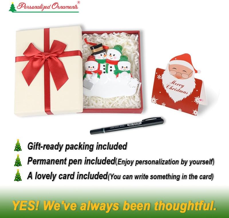 Personalized Bear Family Christmas Ornament 2024, Family of 8 Bear with Gift Box Ornaments for Christmas Tree, Personalized Bear Christmas Ornament, Unique Handmade Teddy Bear Christmas Ornament