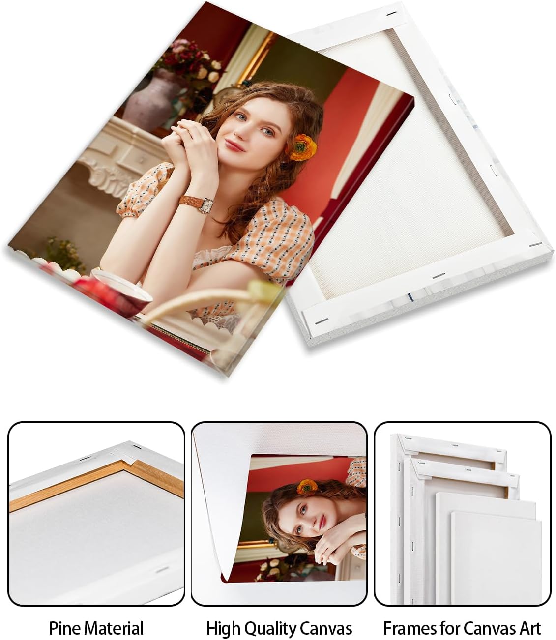 AbcCustomize Canvas Prints with Your Photos，Custom Canvas Wall Art for Bedroom, Living Room, Farmhouse Decor，Personalized Gifts Canvas Prints for Family，Friend，Lover，Pet