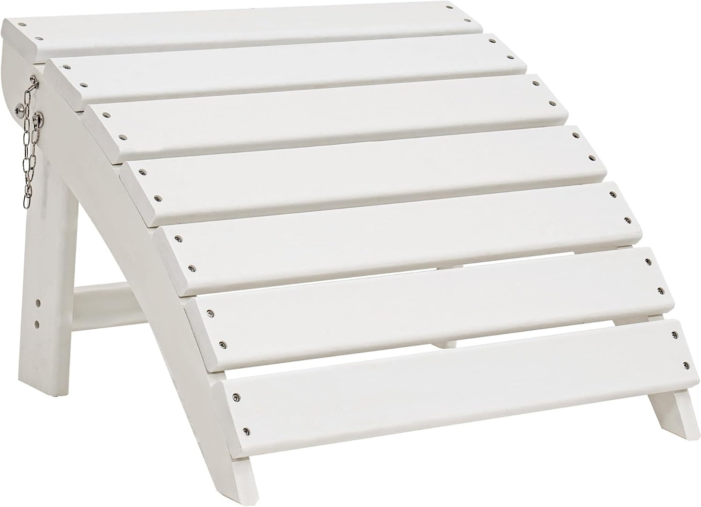 Sundale Outdoor Folding Plastic Adirondack Ottoman, All-Weather Adirondack Chair Footrest, Fade and Rust Resistant, Perfect for Outside Patio Garden Pool Yard White