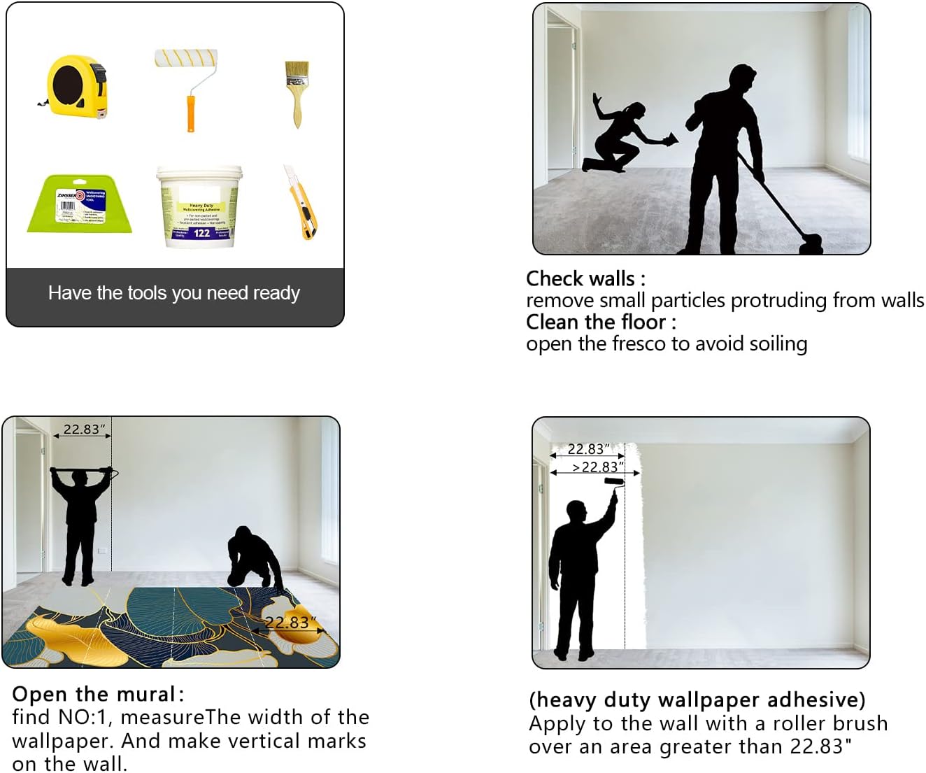 Golden Botanical Leaf wallpeper Living Room Bedroom Wall Mural - 137"x96"（Not Peel and Stick）