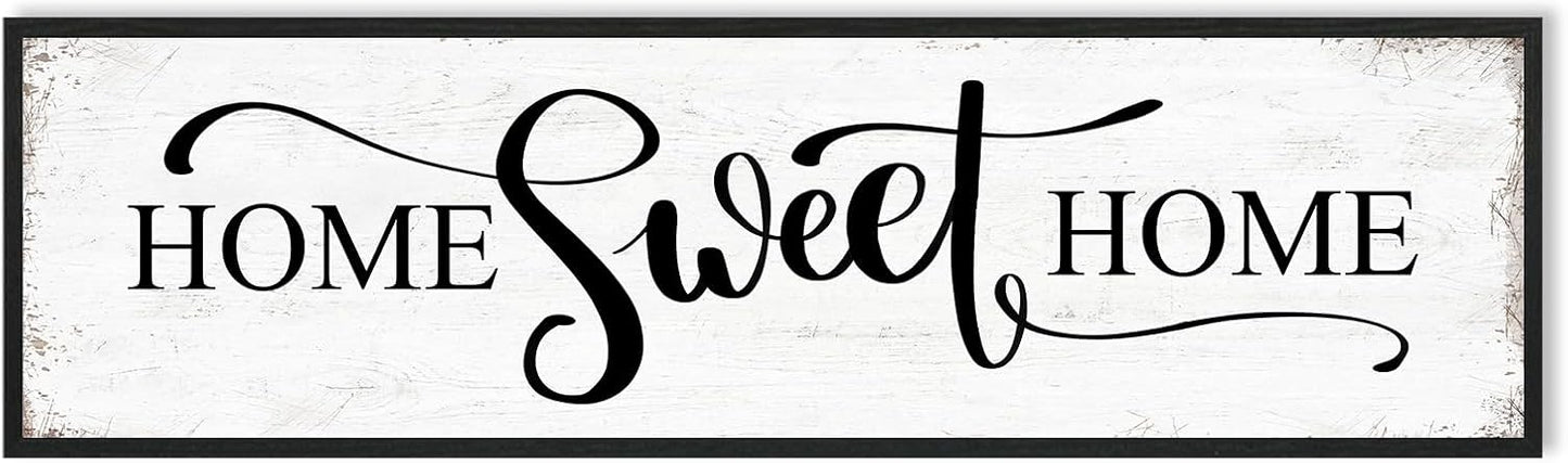 HLJ ART Home Sweet Home Wall Decor Above Bed 16"x48" Framed Large Bedroom Signs Decor for Master Family Room Living Room Dining Room,Modern Farmhouse Ructic Home Sign Behind Couch Wall Decor