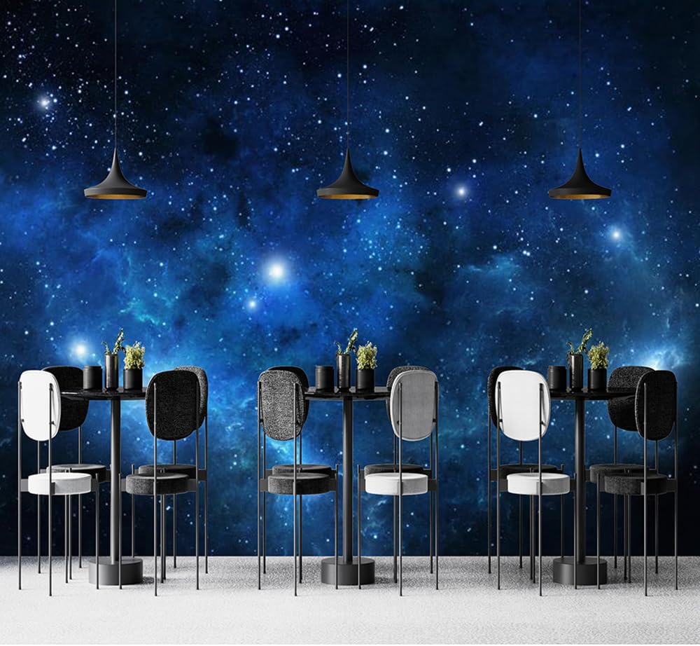 Custom 3D Galaxy Wallpaper Beautiful Starry Sky Ceiling Wall Mural Modern Living Room Bedroom Ceiling Planets Wallpaper