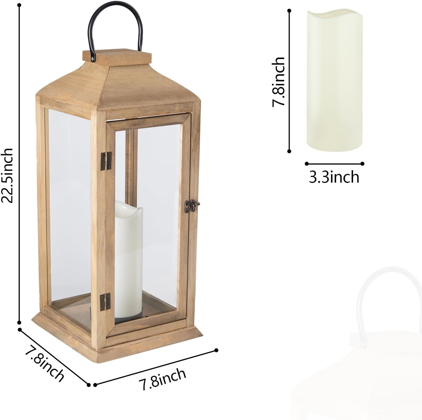 Bdor 2 Pack Lanterns Decorative - IP65 Waterproof Lanterns Decorative with Flameless Pillar Candles, Decorative Lanterns for Home Decor, Indoor Outdoor, Front Porch, Garden, Farmhouse Weddings Style