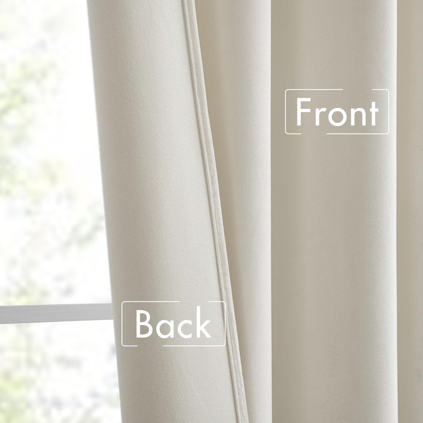 MIULEE Ivory White Velvet Curtains 90 inches Long 2 Panels - Luxury Pinch Pleated Room Darkening Window Drapes for Bedroom Living Room Thermal Insulated Super Soft, Back Tab Rod Pocket Elegant Decor