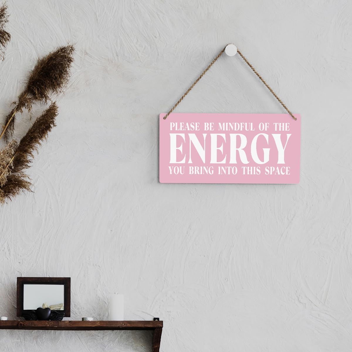 Pink Room Decor Spiritual Decoration Meditation Room Decoration Inspirational Spa Positive Affirmations Wall Decor Wood Plaque Sign Hanging Door Sign Home Office Yoga Room