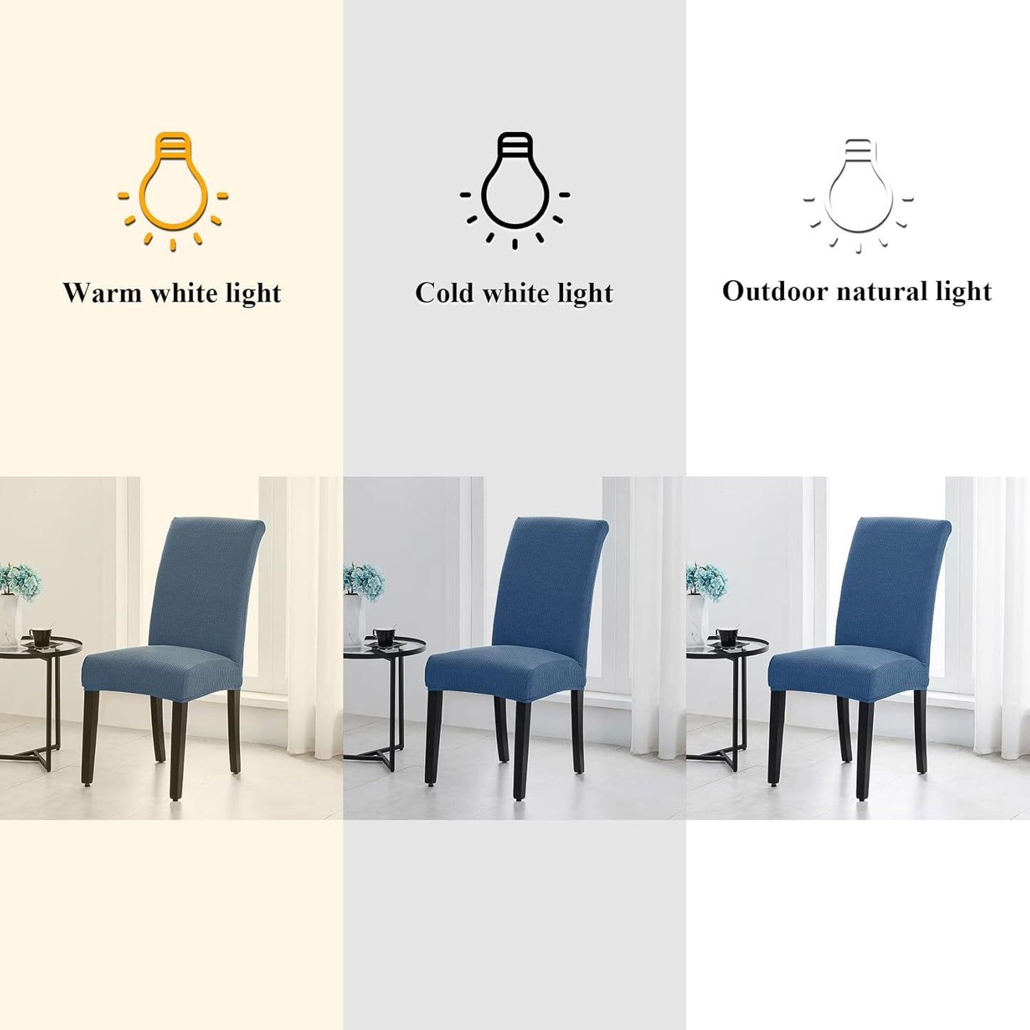 Joccun Chair Covers for Dining Room Set of 6, Dining Chair Slipcovers Stretch Dining Room Chair Covers Seat Protector,Washable Parsons Chair Cover for Home,Banquet(Riverside,6 Pack)