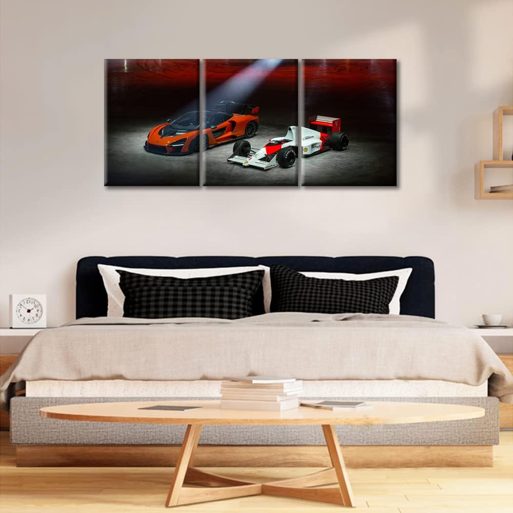 Sports Car and Racing Car Pictures for Living Room Hypercar Wall Art Prints on Canvas Speed Car Painting Modern Artwork Wall Decor for Teen Boys Bedroom Office Bathroom Decor Ready to Hang, 36"Wx16"H