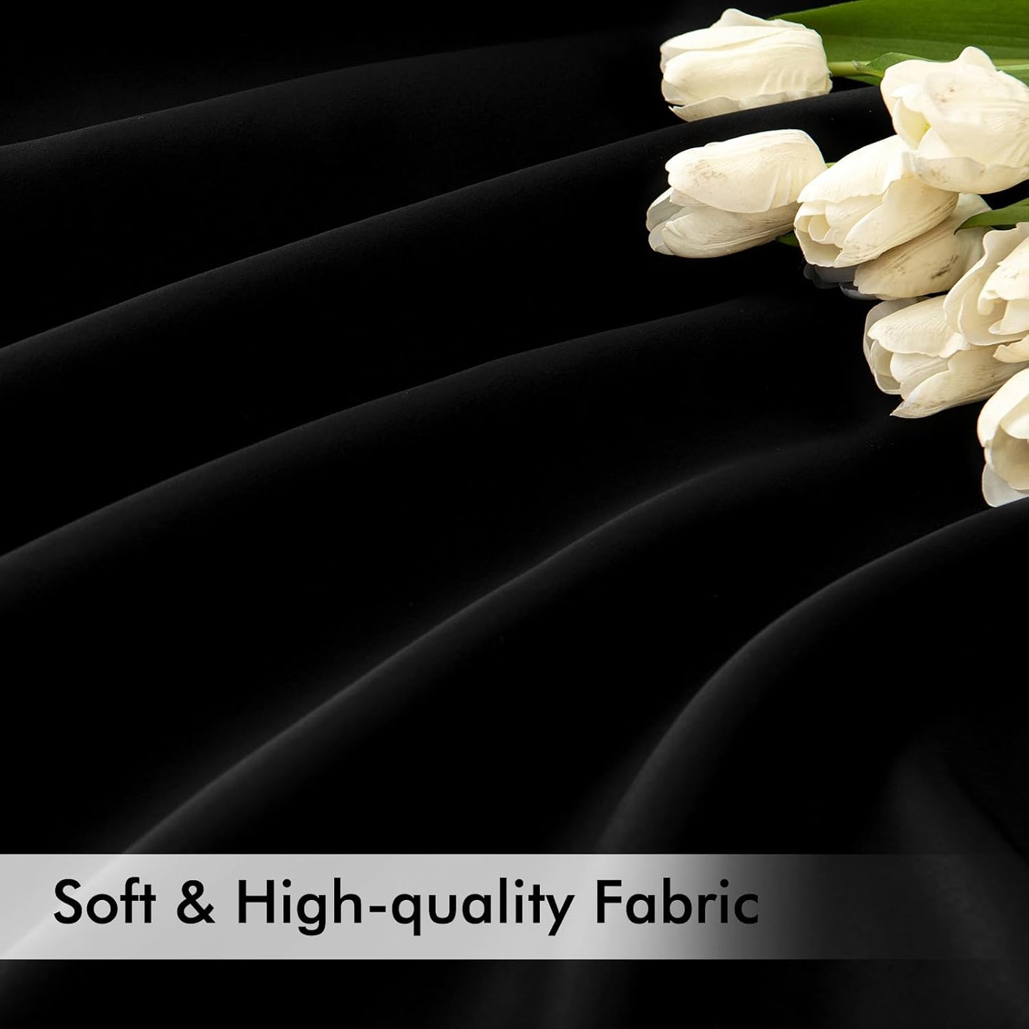 MIULEE Black Back Tab Blackout Curtains 95 Inch Length 2 Panels Set for Living Room Bedroom Privacy, Halloween Rod Pocket/Pinch Pleat Thermal Insulated Room Darkening Pleated Light Blocking Drapes