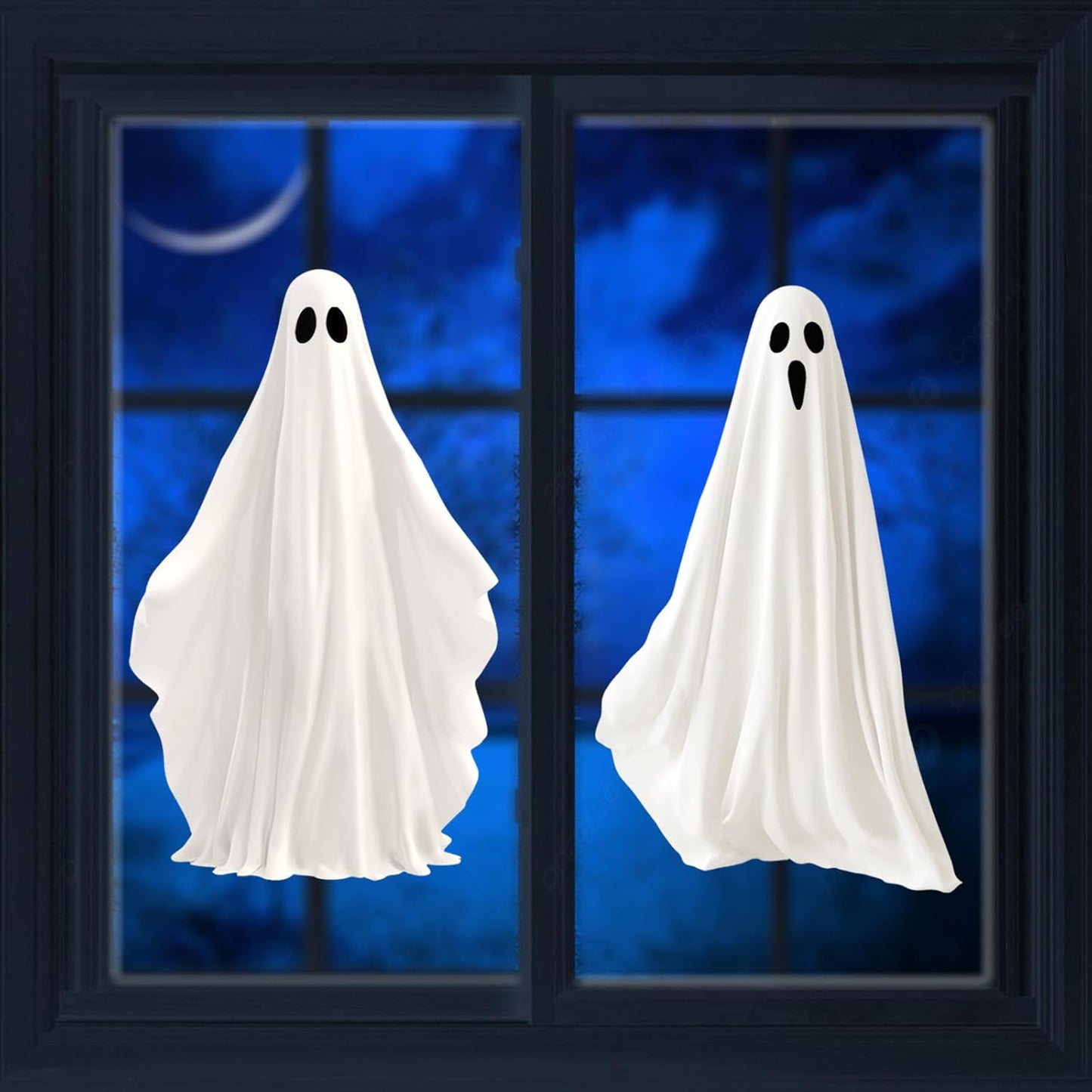 Extra Large Halloween Ghost Window Clings, Ghosts Silhouette Window Decorations, Halloween Window Stickers Decals for Home Office School Party Supplies