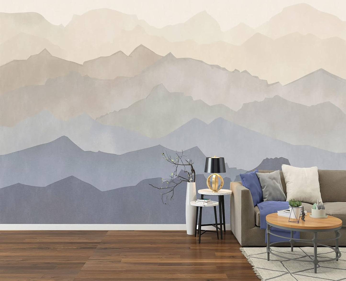 Oil Painting Peaks Wall Mural Wallpaper for Bedroom 137" x 100"