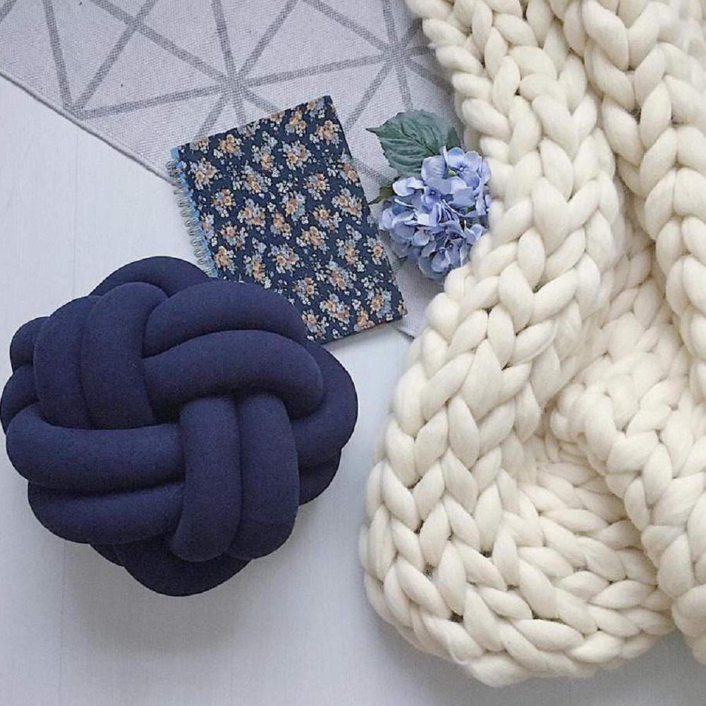 Chunky Knit Merino Wool Throw Blanket (Ivory White,60"x80")