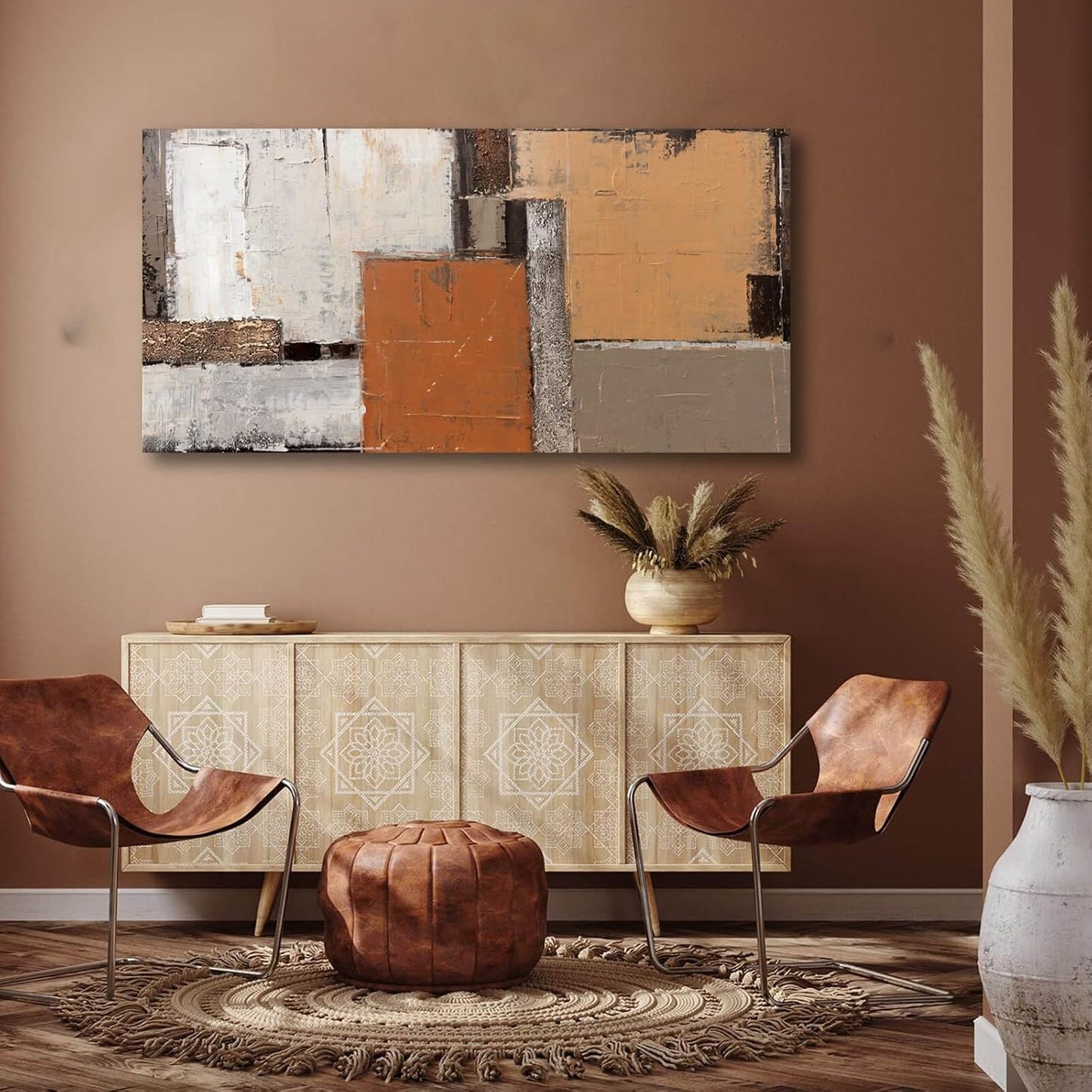 Colorful Wall Art Orange Wall Decor Abstract Wall Decorations for Living Room Graffiti Wall Posters Artwork 24"x48"