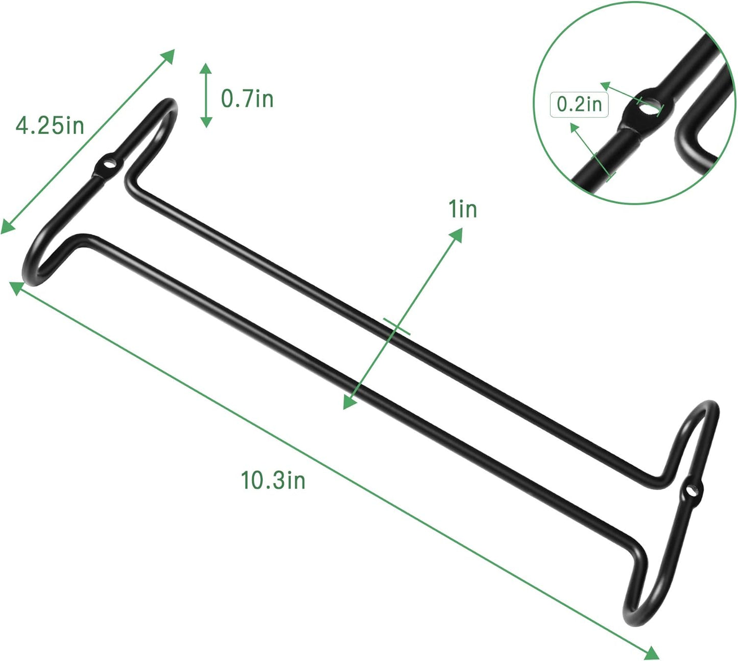 4 Pack Steamware Wine Glass Hanging Rack, Metal Stemware Holder Storage Wall Mount Under Cabinet Kitchen Bar Pub, Black