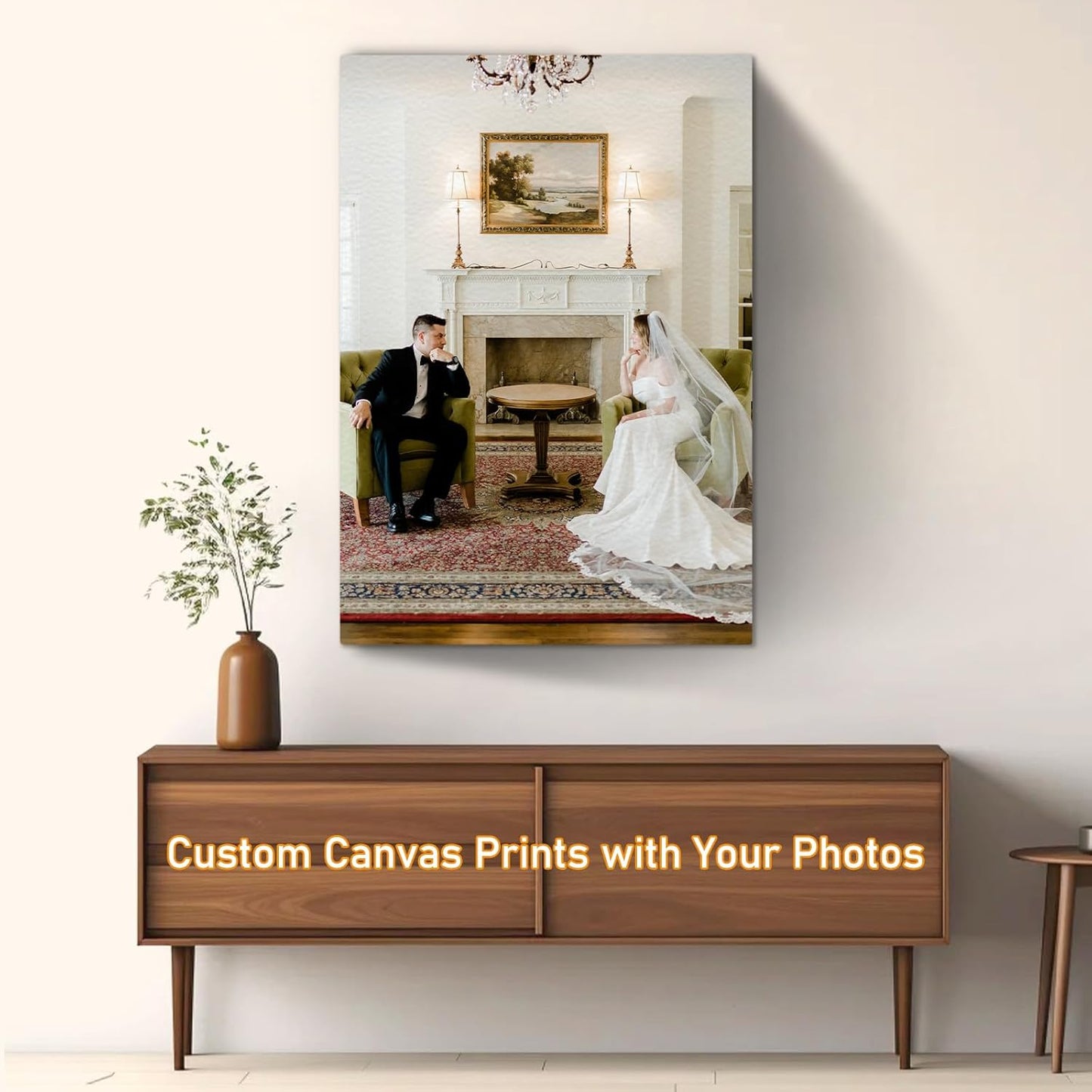 xzartdiy Custom Canvas Prints with Your Photos - Personalized Picture Print Customized Gifts for Family Home Office Wall Art Decor, Wrapped Canvas 28x40inch