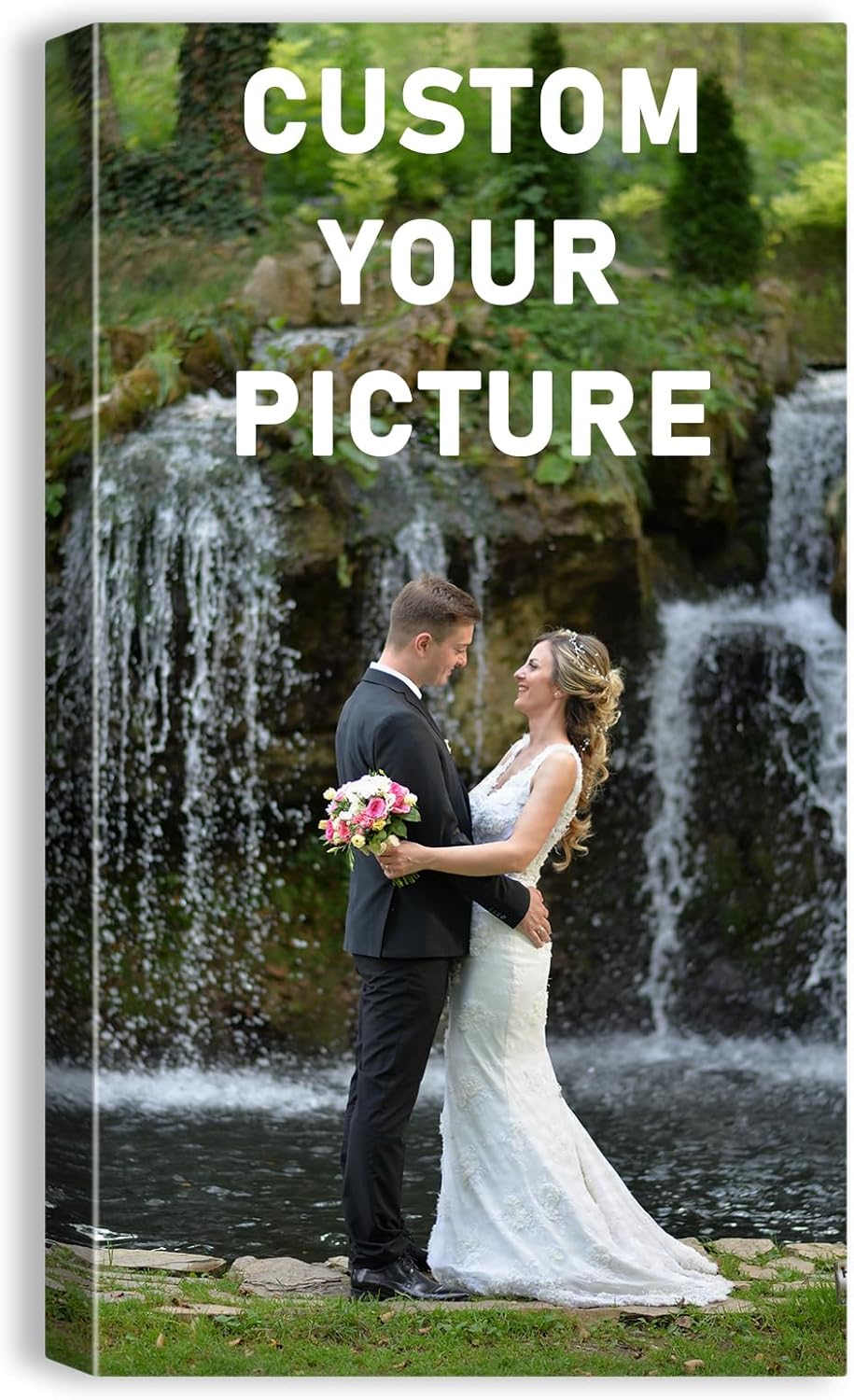 xzartdiy Custom Canvas Prints with Your Photos - Personalized Picture Print Customized Gifts for Family Home Office Wall Art Decor, Wrapped Canvas 20x36inch