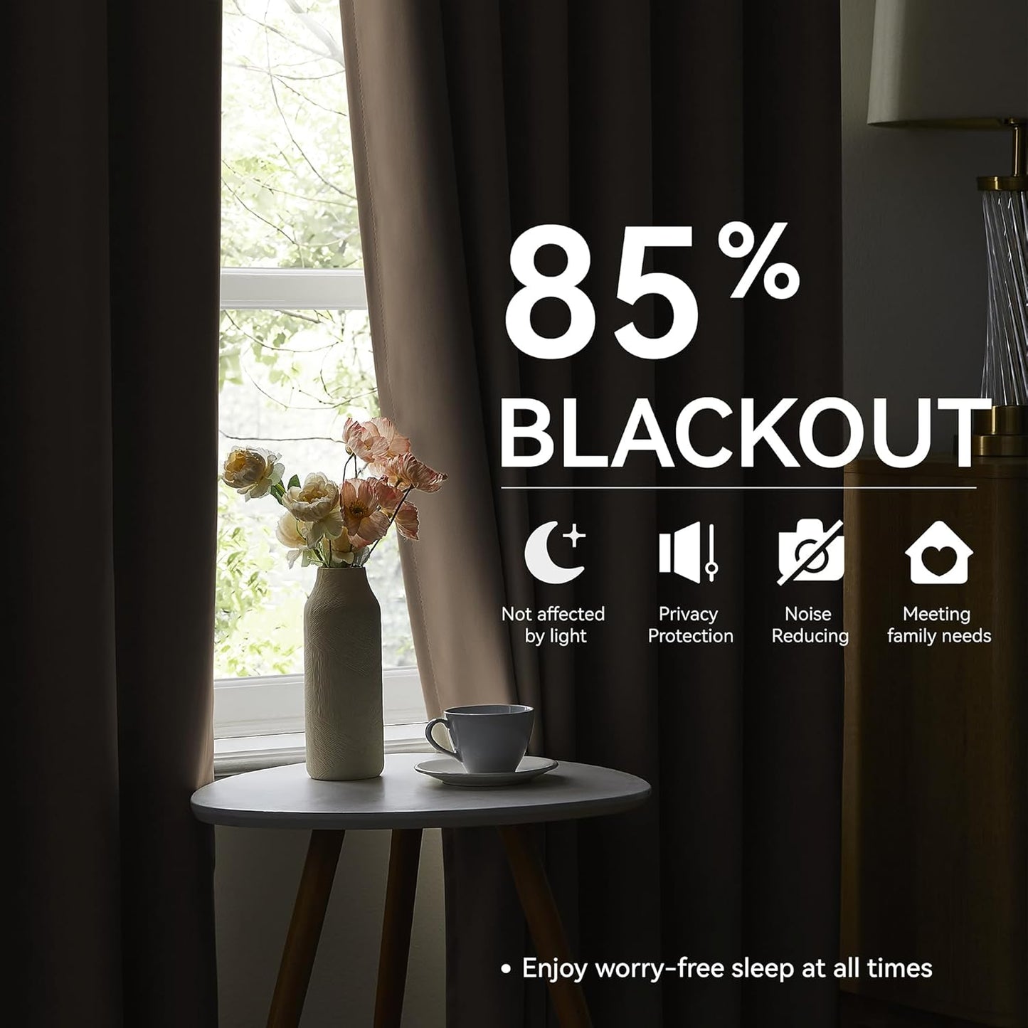 KangBang Pinch Pleated Blackout Curtains 84 Inch Length 2 Panels Set, Room Darkening Black Out Modern Thermal Window Treatments with Hooks for Bedroom Office,40”Wx84”L, Taupe