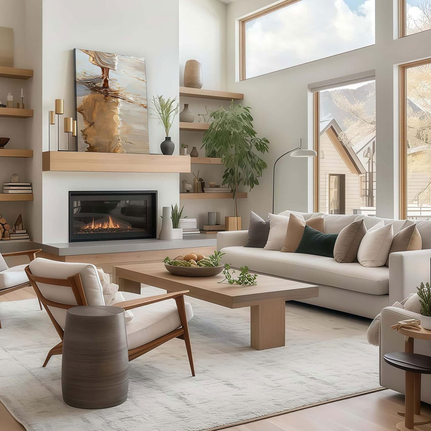 Framed Jesus Walking on the Beach Christian Religious Coastal FaithWall Art Decor Canvas Print Poster Gallery Picture Artwork for Living Room Bedroom 12x16 Inch Ready to Hang