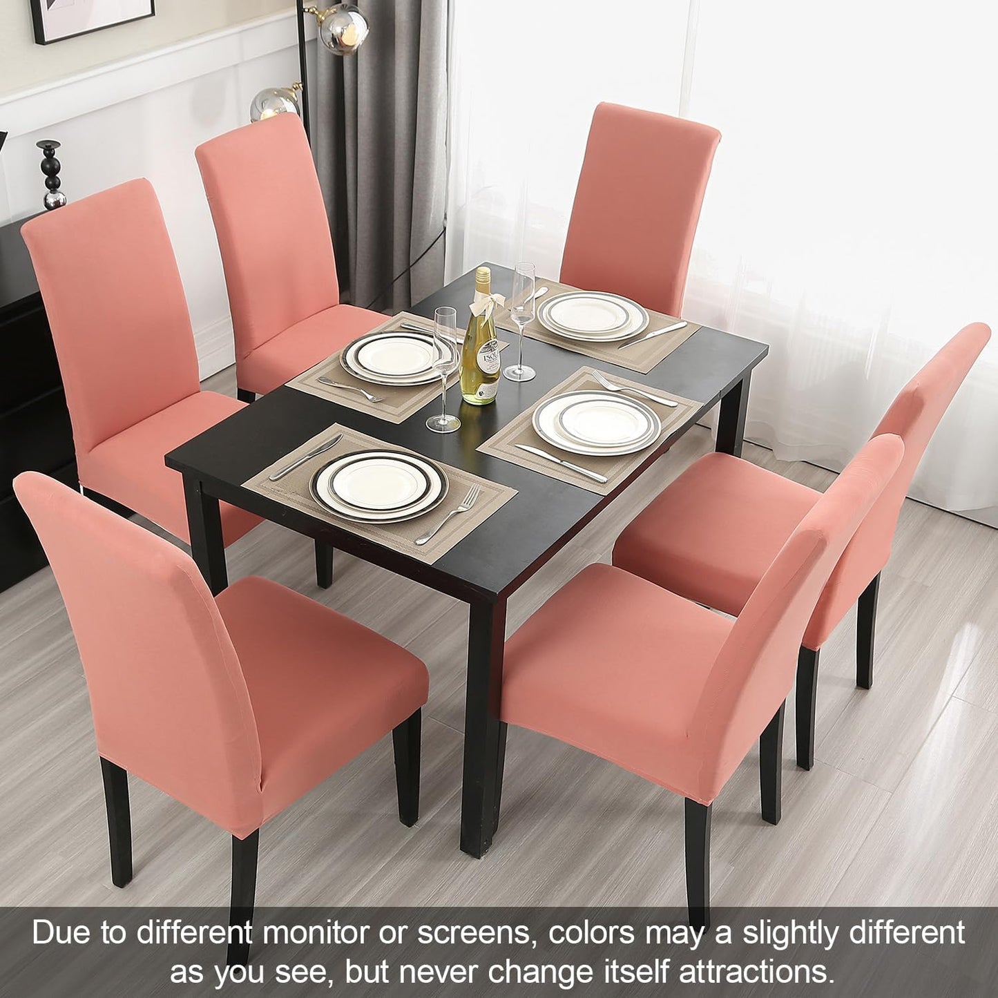 JQinHome Terra Cotta Chair Covers for Dining Room Set of 2, High Stretch Removable Washable Parsons Chair Slipcover for Home Party Hotel Wedding Ceremony (2PCS,Terra Cotta)