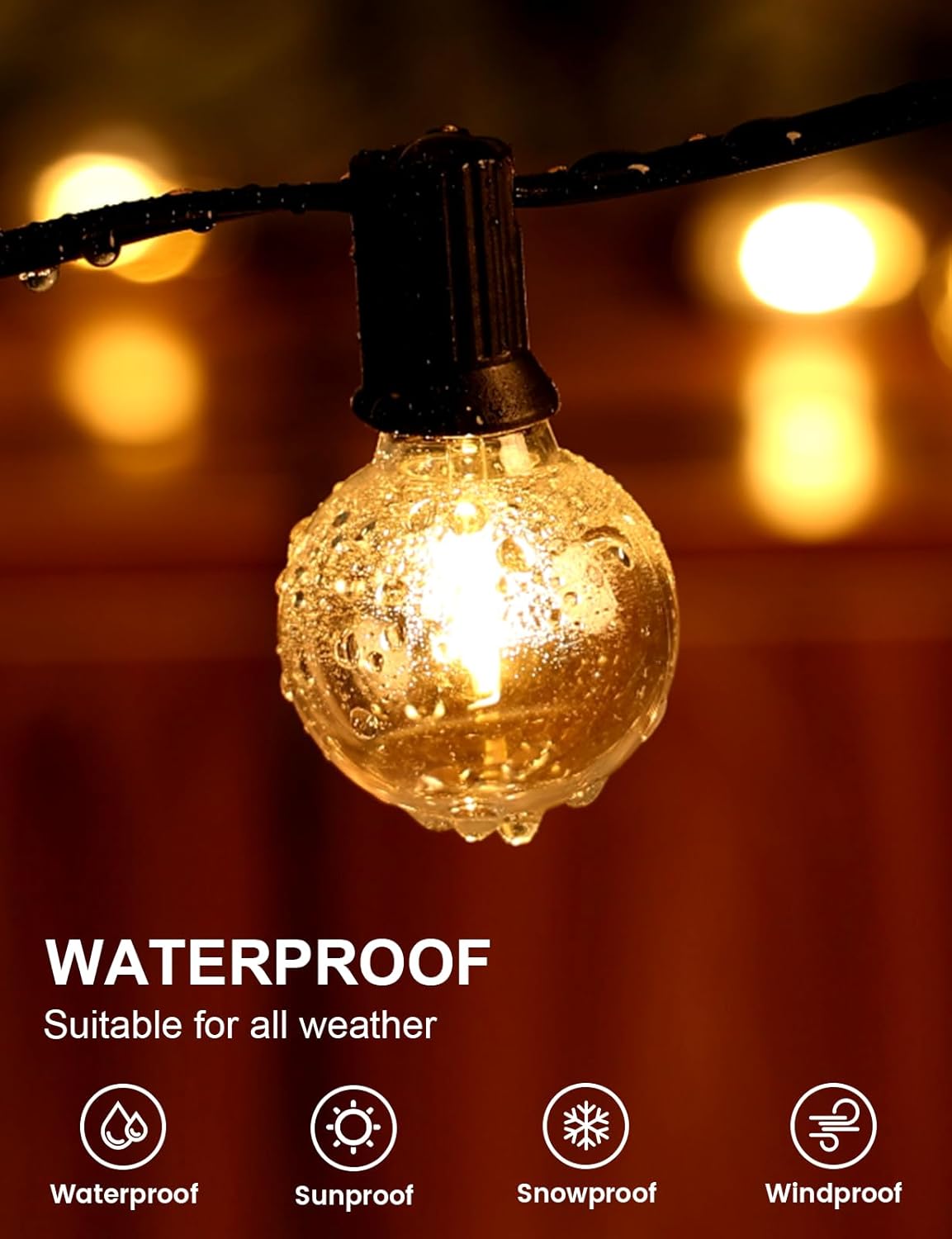 RTTY Outdoor String Lights 300 FT Globe LED Patio Lights with G40 Plastic Bulbs,Waterproof Shatterproof Dimmable Connectable Hanging for Backyard Porch Balcony Party Cafe Deck Decor