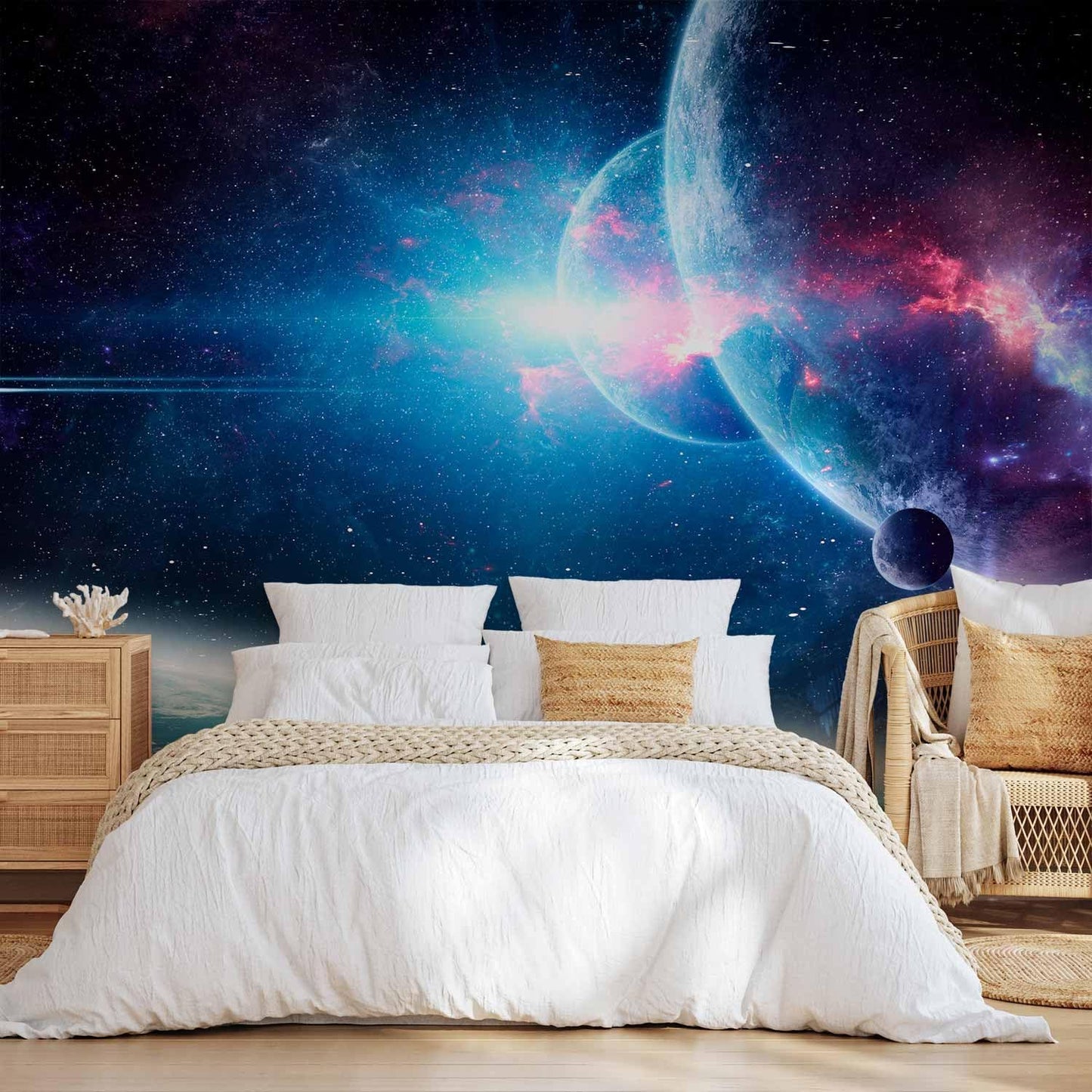 artgeist Wall Mural Cosmos 135x101 in - Peel and Stick Self-Adhesive Wallpaper Removable Large Sticker Foil Wall Decor Print Stars Solar System Universe Space b-C-10047-a-a