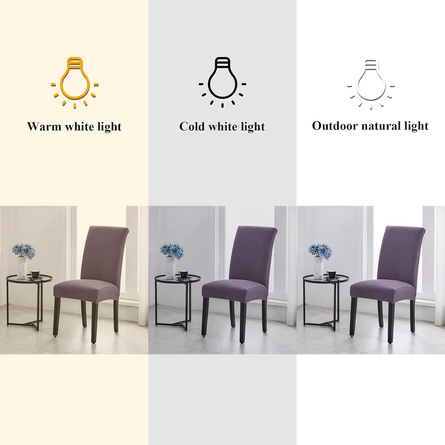 Joccun Chair Covers for Dining Room Set of 2, Dining Chair Slipcovers Stretch Dining Room Chair Covers Seat Protector,Washable Parsons Chair Cover for Home,Hotel(Grapeade,2 Pack)