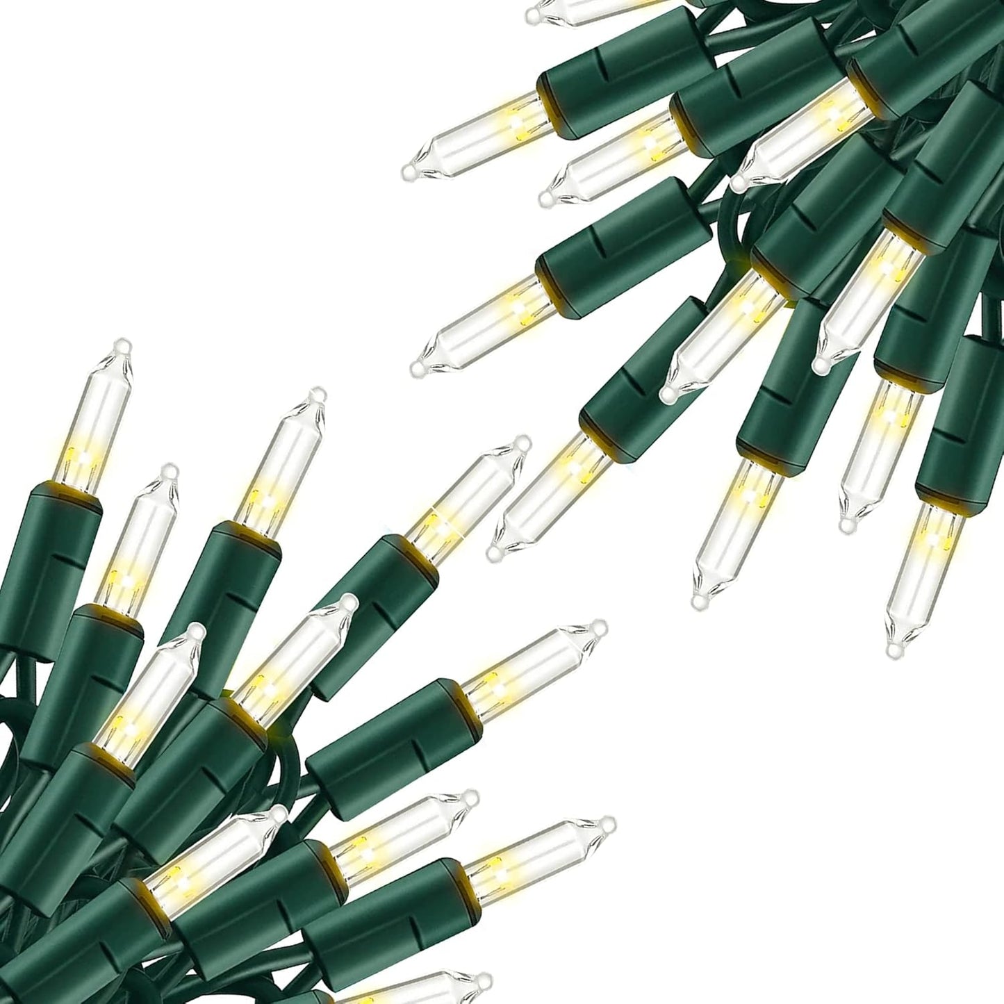 Warm White Christmas Lights, 2 Pack Total 40FT 200 Count Incandescent Christmas Mini Tree String Lights, Waterproof Christmas Decorations for Outdoor Indoor Xmas Patio Home Party Garden Yard Decor