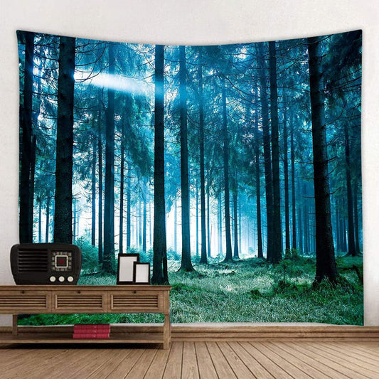 Llamazing Forest Tapestry - Home Decor Landscape for Living Room & Bedroom (Forest White Light, 78''L60''W)