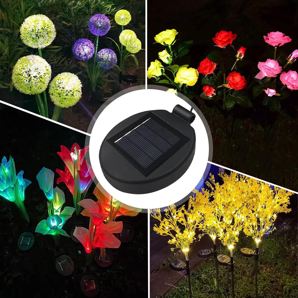 Solar Lantern Light Replacement Top for Flower Light ,LED Solar Panel Lantern Lid Replacement Part for Outdoor Flower DIY Garden Patio Decor (2PCS)