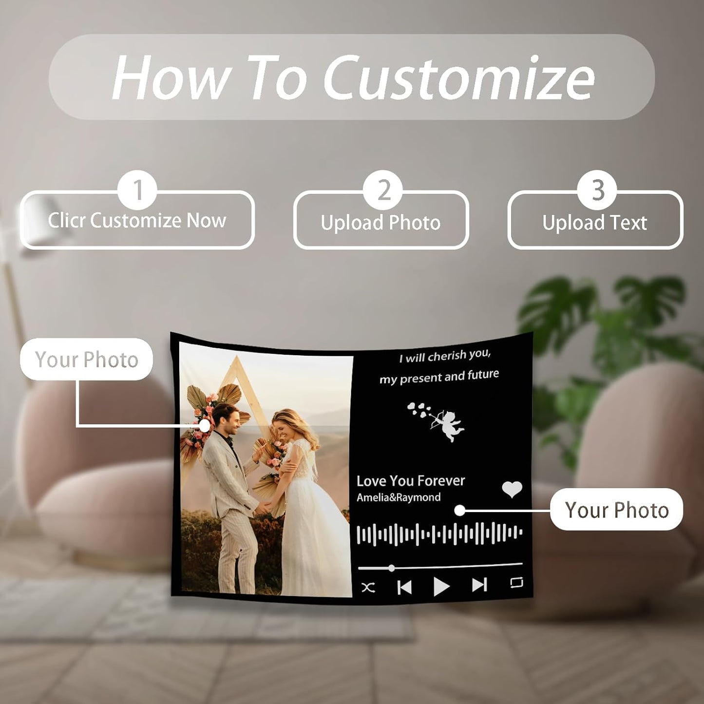 Custom Tapestry For Wall Bedroom Custom Backdrop Personalized Image Text Photo Customized Funny Tapestry Banners And Signs Song Horizontal Tapestrys