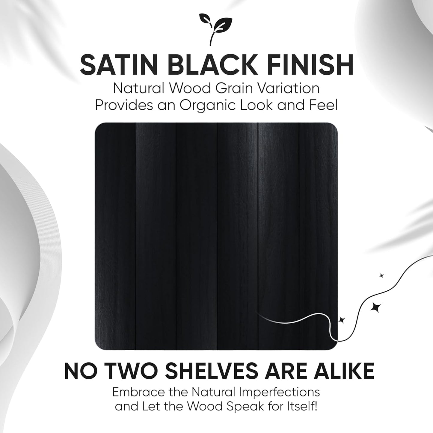 Homeforia Black Floating Shelves 30 inches Long, High End Solid Real Wood 30 inch Floating Shelf for Wall Mounted, Black Wooden 30in Floating Shelves, Heavy Duty Bracket, 30 X 6.5 X 1.75 in, Set of 2