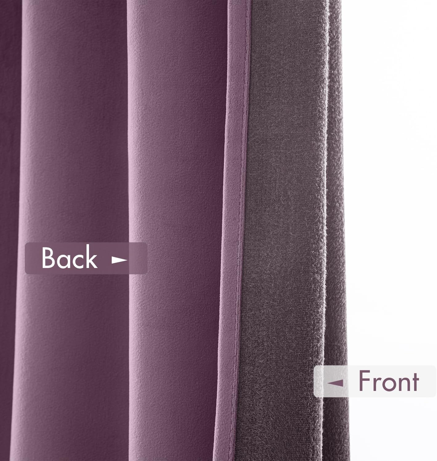 MIULEE Lavender Velvet Curtains Thermal Insulated Blackout Curtain Drapes for Bedroom Living Room Darkening 96 Inches Long Curtains Panels Rod Pocket Set of 2