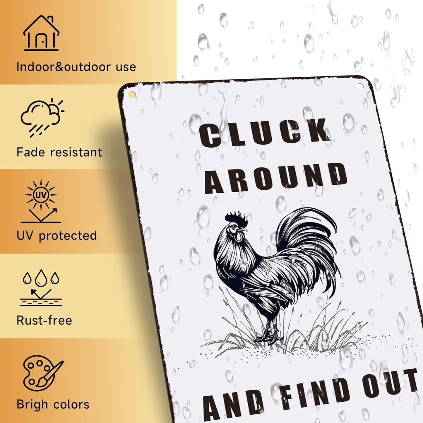 Chicken Coop Accessories Metal Signs,Funny Chickens Tin Signs - Chicken Decor Farmhouse Wall Decor,Chickens Gifts Rustic Farm House Decorations for Home/kitchen/Outdoor Garden