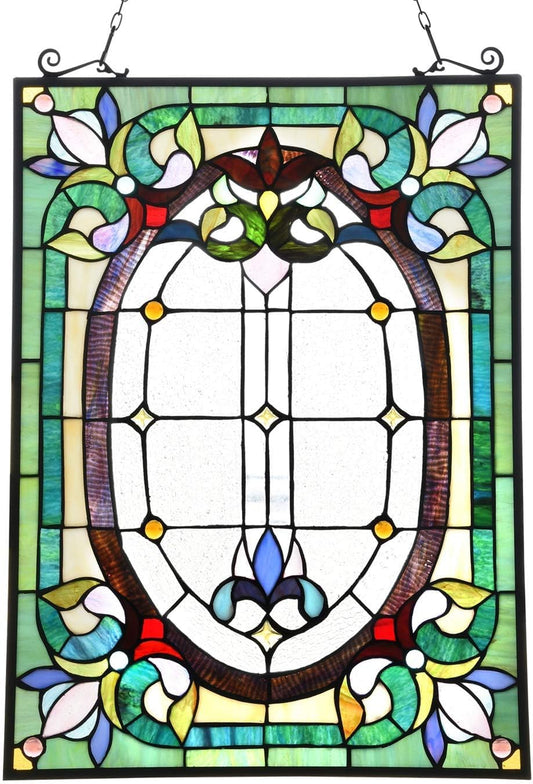 Capulina Dancing Style Stained Glass Window Hangings Panels 17" W x 22" H Fine Handicrafts Suncatcher Parents Gifts for Home Decor