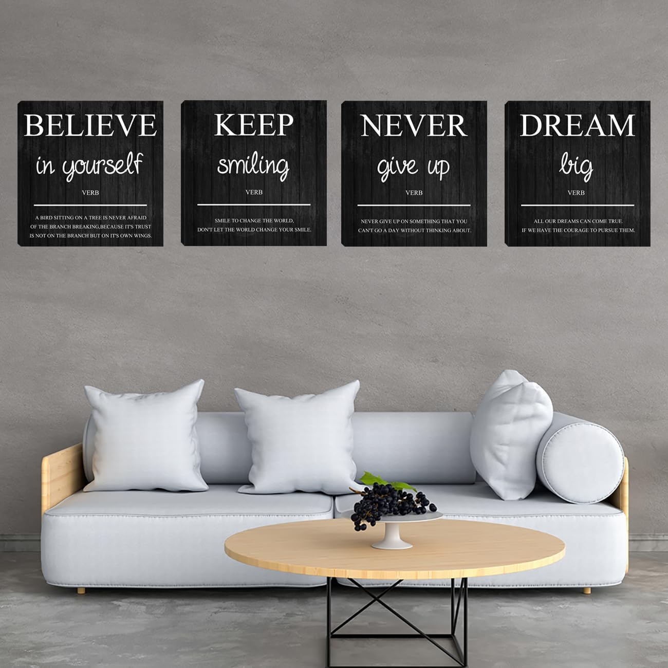 Inspirational Wall Art Office Decor, Motivational Wall Art Positive Painting Picture Quotes Prints Wall Decor for Bedroom,Living Room,Office,Classroom,Company Framed Artwork Ready to Hang 16”X16”X4