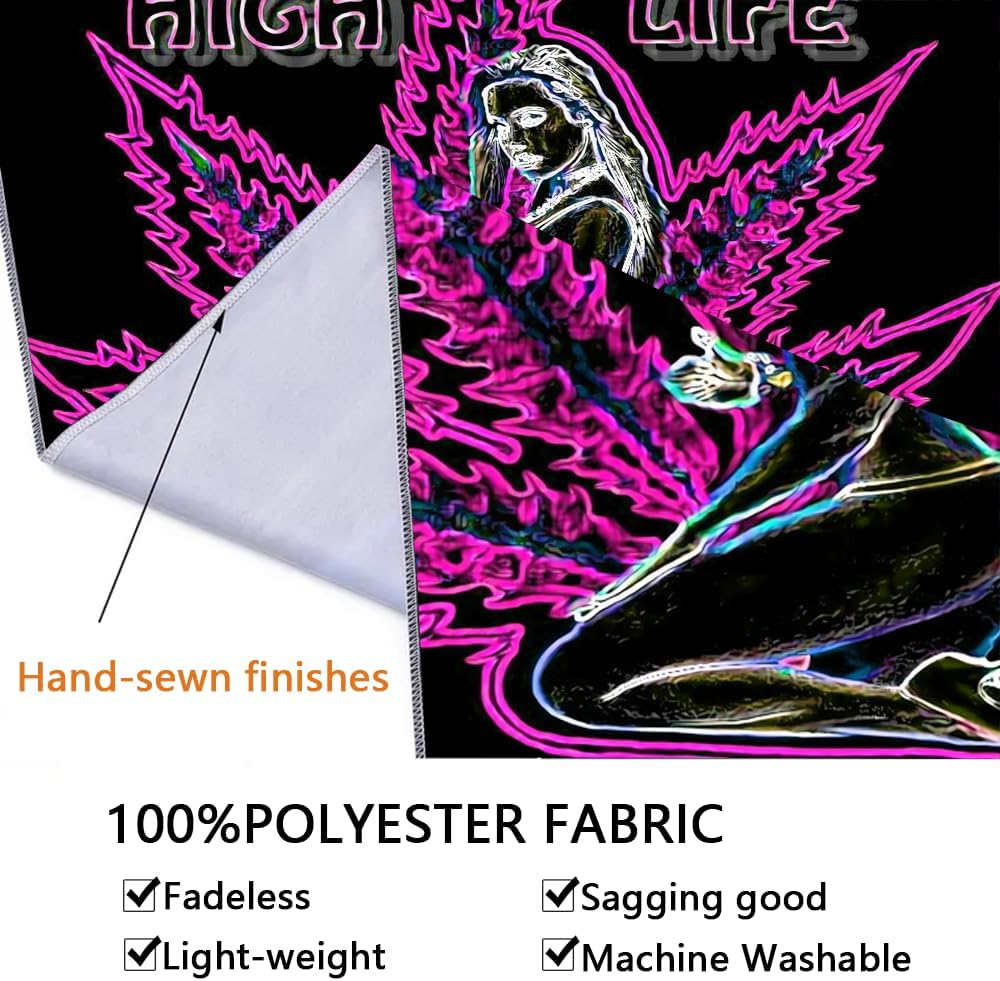 ADDWel Blacklight Tapestry for Bedroom, Tapestry Glow In The Dark, UV Reactive Black Light Posters Wall Hanging for Bedroom Dorm Living Room Backdrop Decor