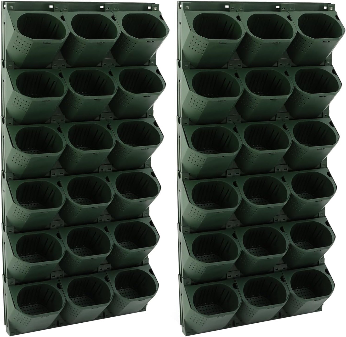 Self Watering Wall Planter | 36 Pots Vertical Garden Planter for Indoor Plants | Wall-Mounted Stackable wall planter | Hanging Plant Flower Pot Holder | 10.56 Fl Oz Each Individual Pot | Army Green