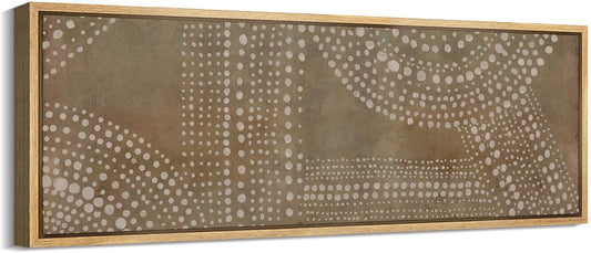 MUDECOR Large Framed Canvas Print Wall Art Abstract Dot Matrix Canvas Art in Earth Tones Antique Retro Fine Art Illustrations Decorative Colorful for Bedroom - 60"x20"