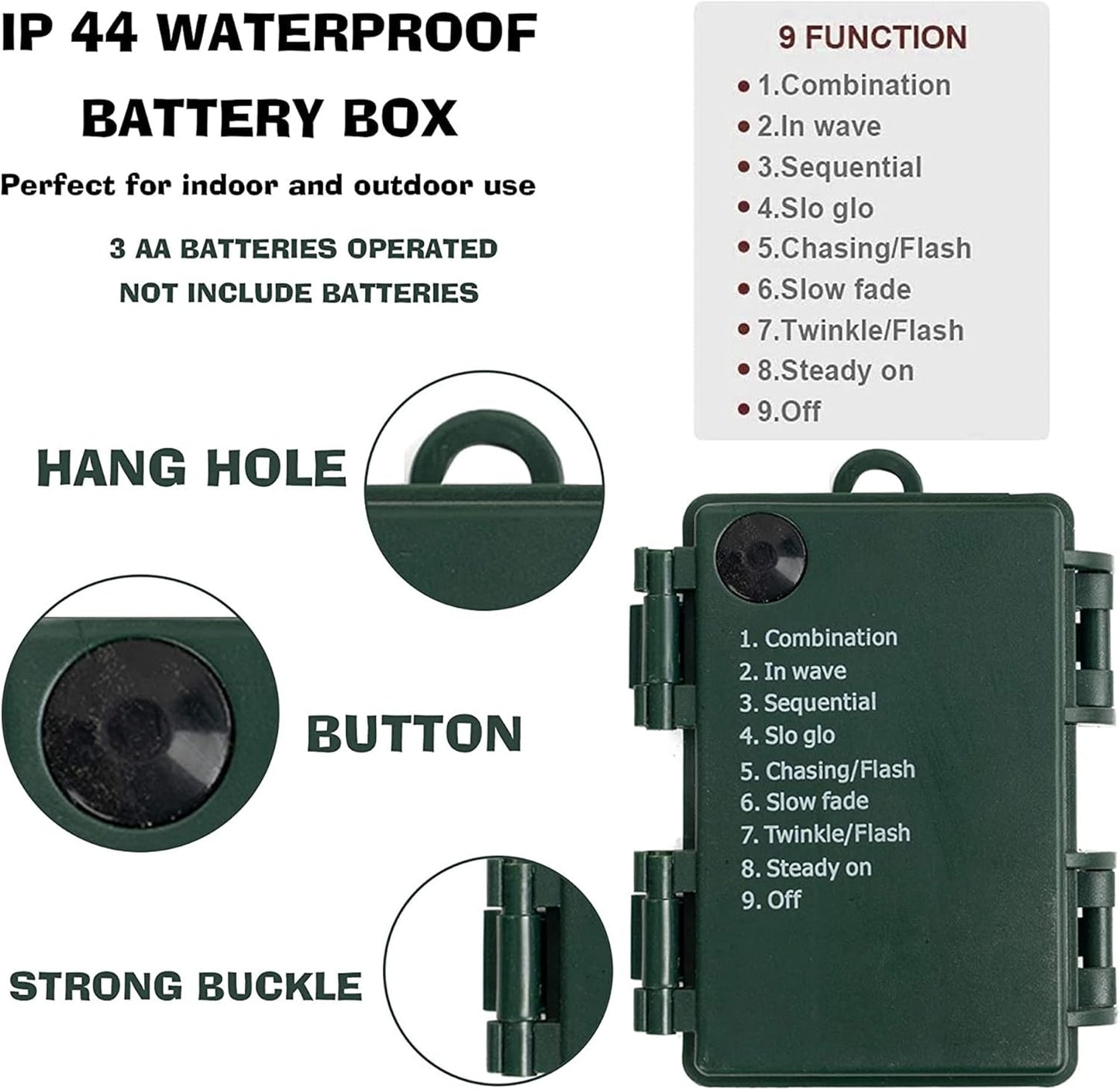 Dazzle Bright 4 Pack Warm White Christmas Mini String Lights, Total 200LED 64FT Batter Operated Waterproof Fairy Lights with 8 Modes for Xmas Indoor Outdoor Yard Garden Holiday Wedding Decorations