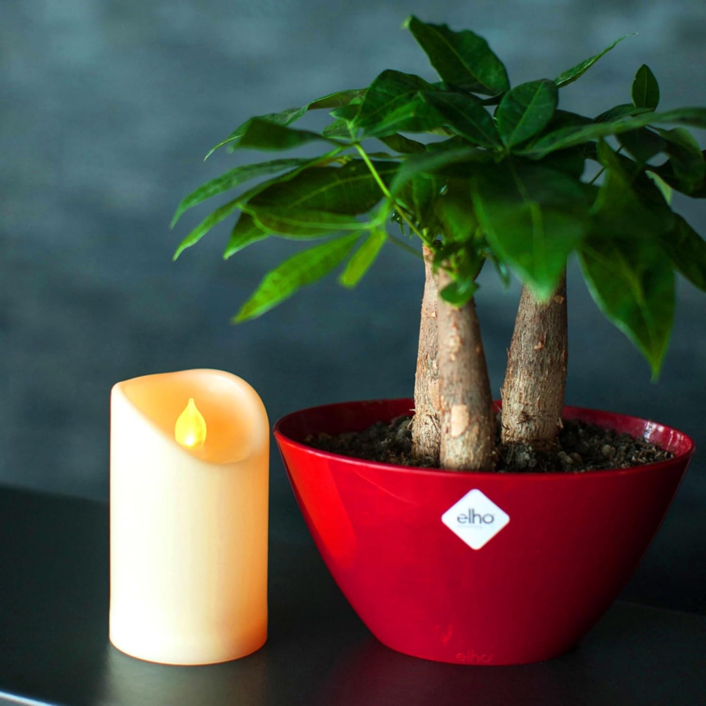 Waterproof Outdoor Battery Operated Flameless Candles with Auto Timer Flickering Plastic Resin Electric LED Pillar Lights for Lantern Patio Garden Wedding Party Decorations 3x5 Inches Ivory 2 Pack