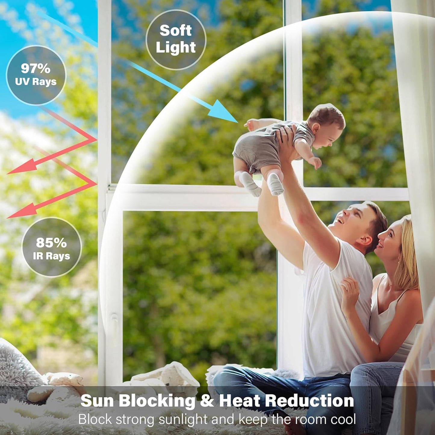 Kromapolis One Way Window Privacy Film Reflective Mirror Home Window Tint, Daytime Privacy Heat Control Anti UV Glass Tinting Static Cling (Silver, 17.5 x 78.7 inch)