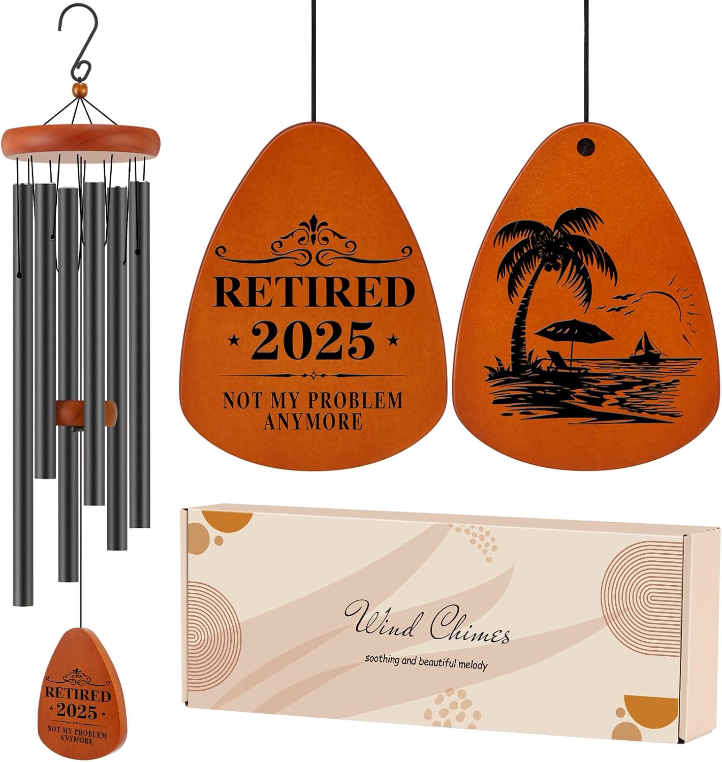 Retirement Gift for Woman Men Coworker Teacher Nurses Friends Mom Dad Grandma Grandpa Retirees, Coworkers Farewell Going Away Gift, 32" Wind Chimes Retirement Decorations