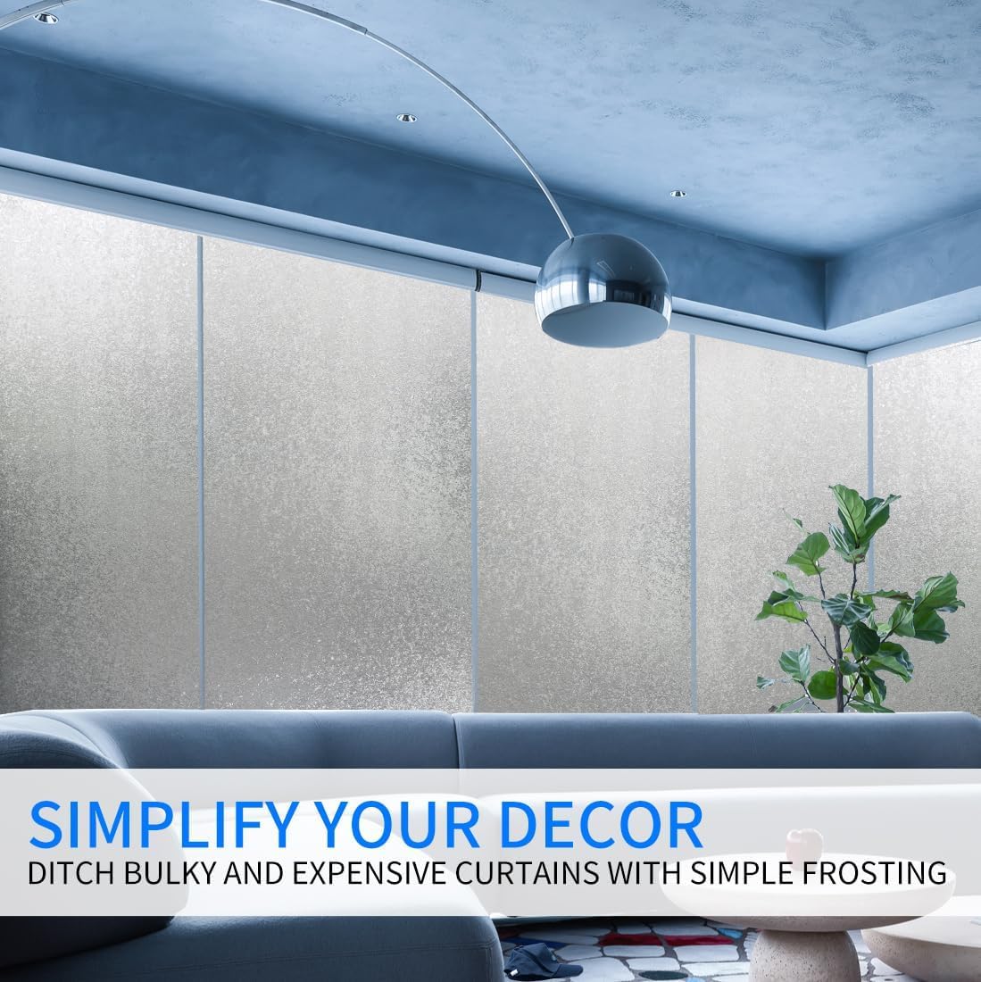 Window Film Privacy Day and Night with Installation Tools, Static Cling Glass Film Ideal for Home Shower Office Glass Door (Flash Diamond, 23.6 x 196.9 Inch)