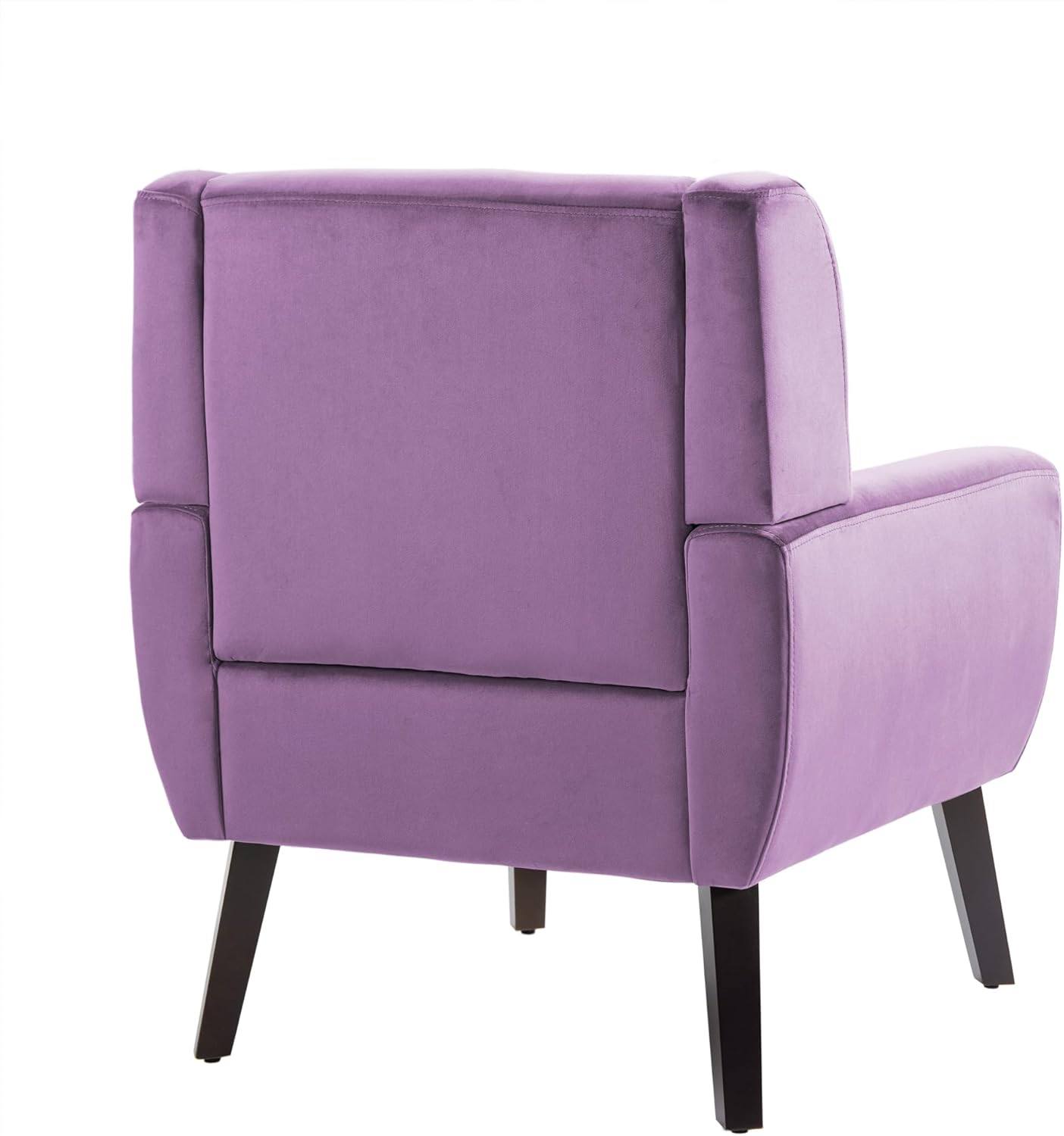 UIXE Accent Chair Modern Upholstered Armchair, Mid Century Club Arm Chairs Comfy Single Sofa Living Room Button Tufted Reading Seat Bedroom Side Seating, Velvet-Purple