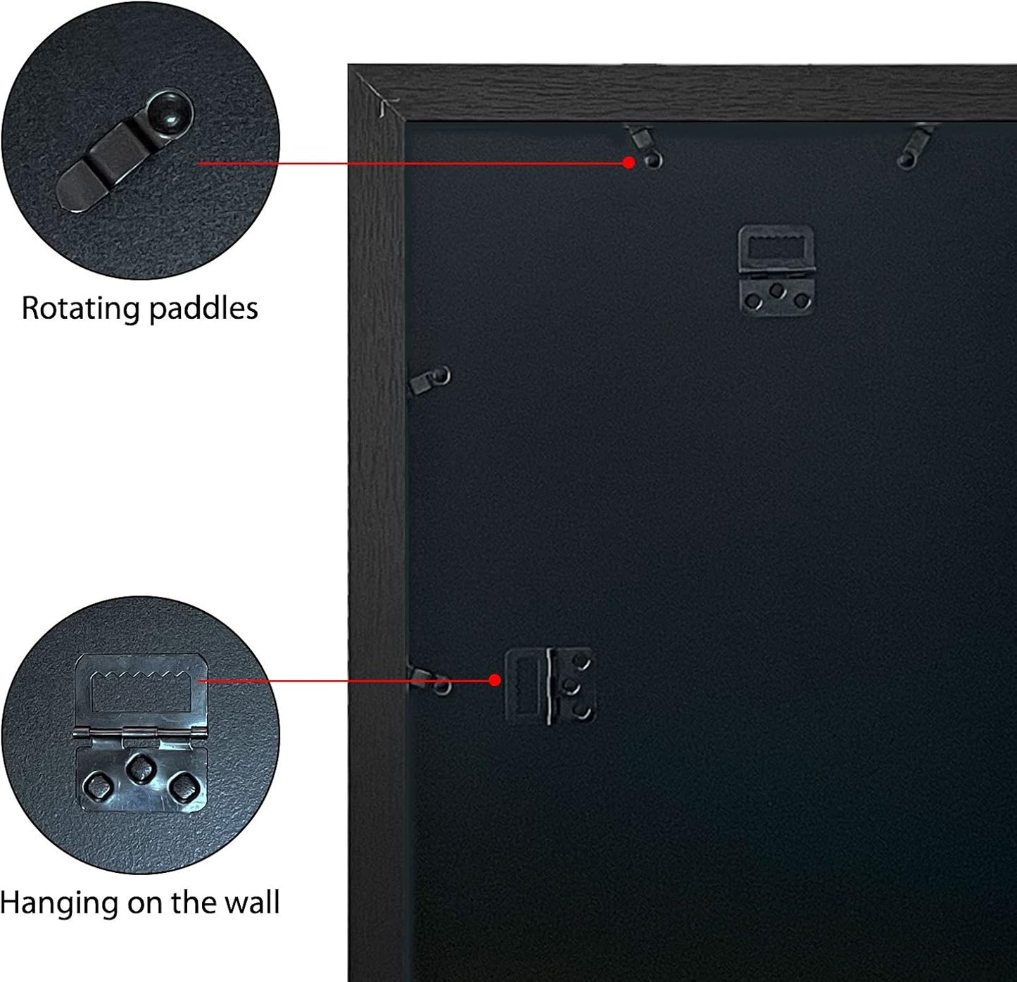 VCK Poster Frame 11x17 Set of 3, Wood Black Picture Frame, Wall Gallery Photo Frames, 3 Pack