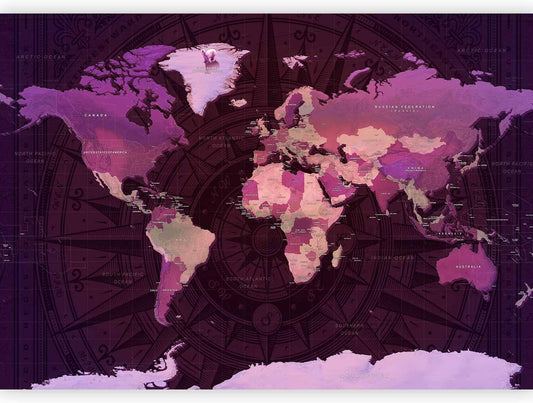 artgeist Wall Mural World Map 96x69 in - XXL Peel and Stick Self-Adhesive Wallpaper Removable Large Sticker Foil Wall Decor Print Picture Image Design Map of The World k-A-0273-a-a